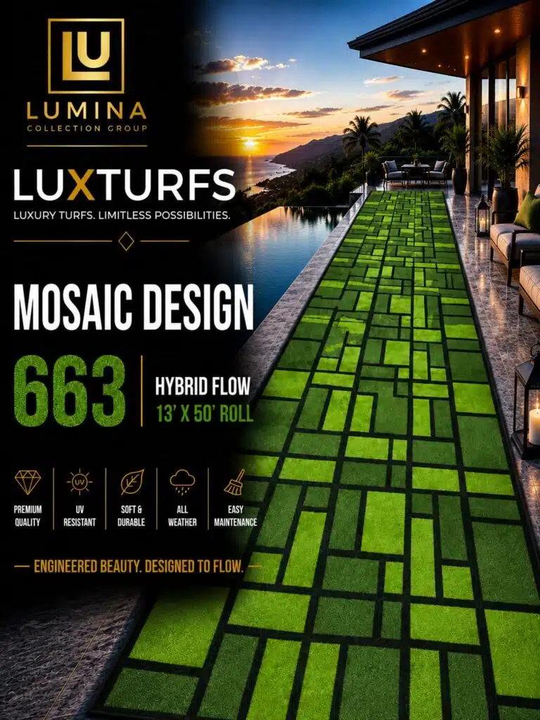 LUX Mosaic Line 663 Flat Effect Artificial Turf