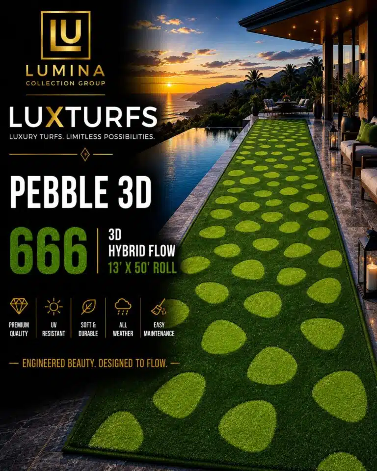 LUX Pebble Scape 666 3D Effect Artificial Turf