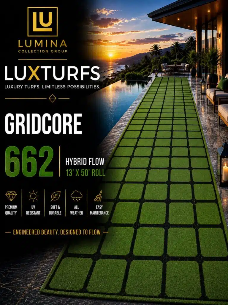 LUX Grid Core 662 Flat Effect Artificial Turf