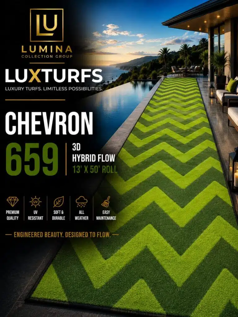LUX Chevron Flow 659 Flat Effect Artificial Turf