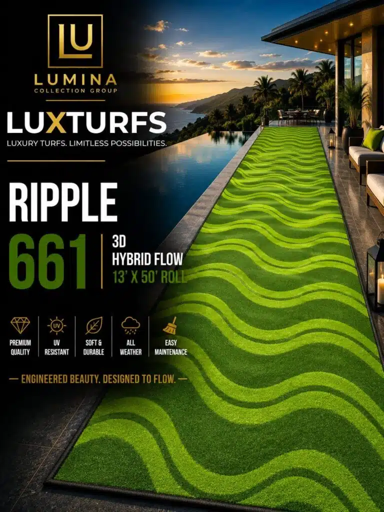 LUX Ripple Flow 661 Flat Effect Artificial Turf