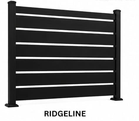 Ridgeline aluminum slat fence panel with 4 inch slats