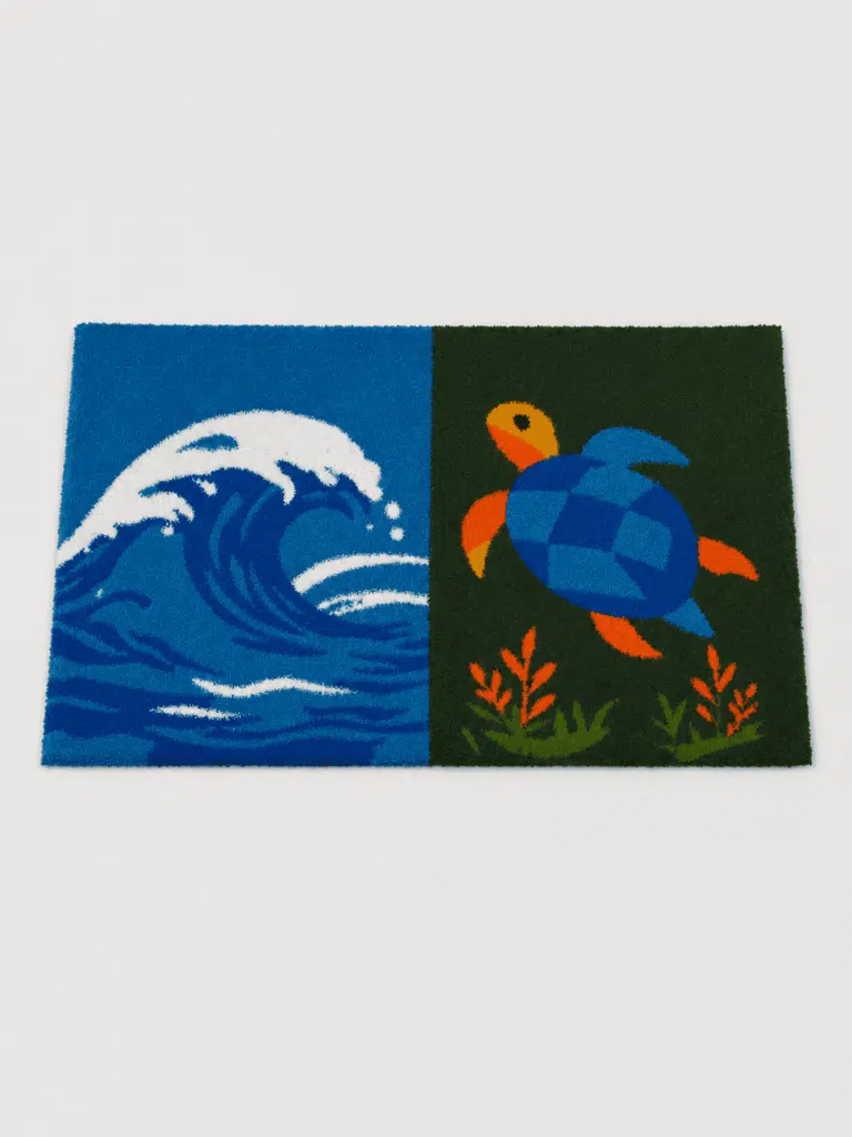 Coastal Turtle 3 x 5 ft Flat Effect Floor Mat