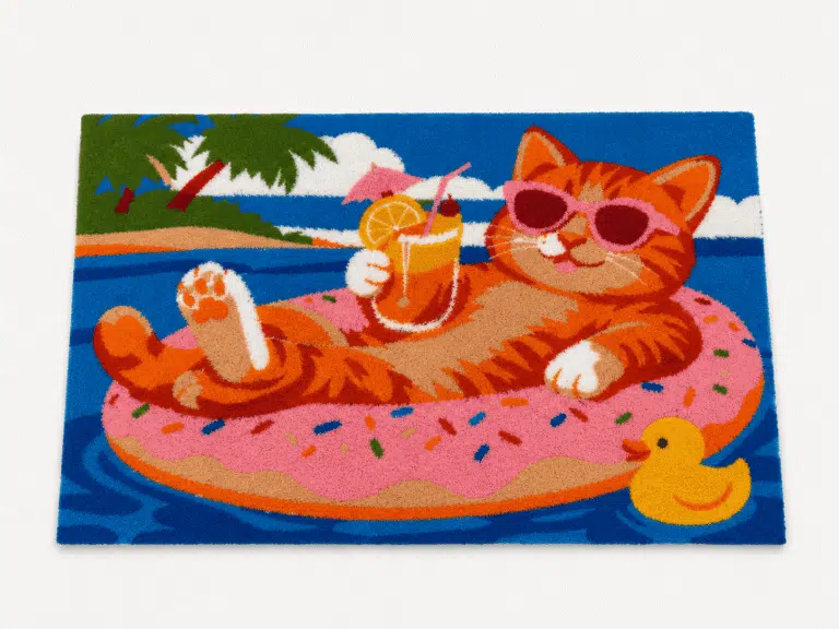 Poolside Kitty 3 x 5 ft Flat Effect Floor Mat