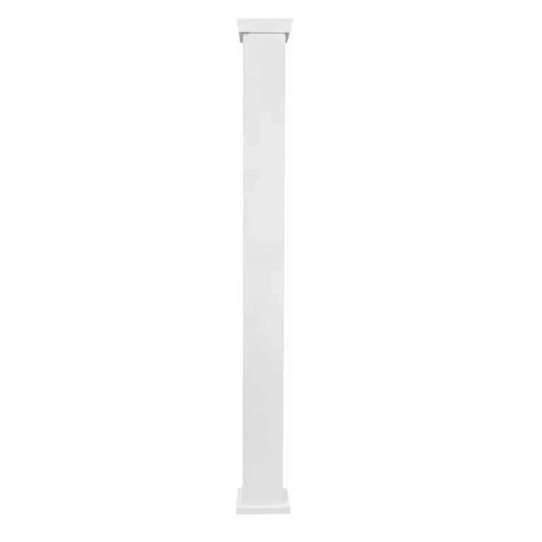 Surface Mount Post With Welded Foot Plate 3.2 x 3.2 in x 8 ft (White Color)