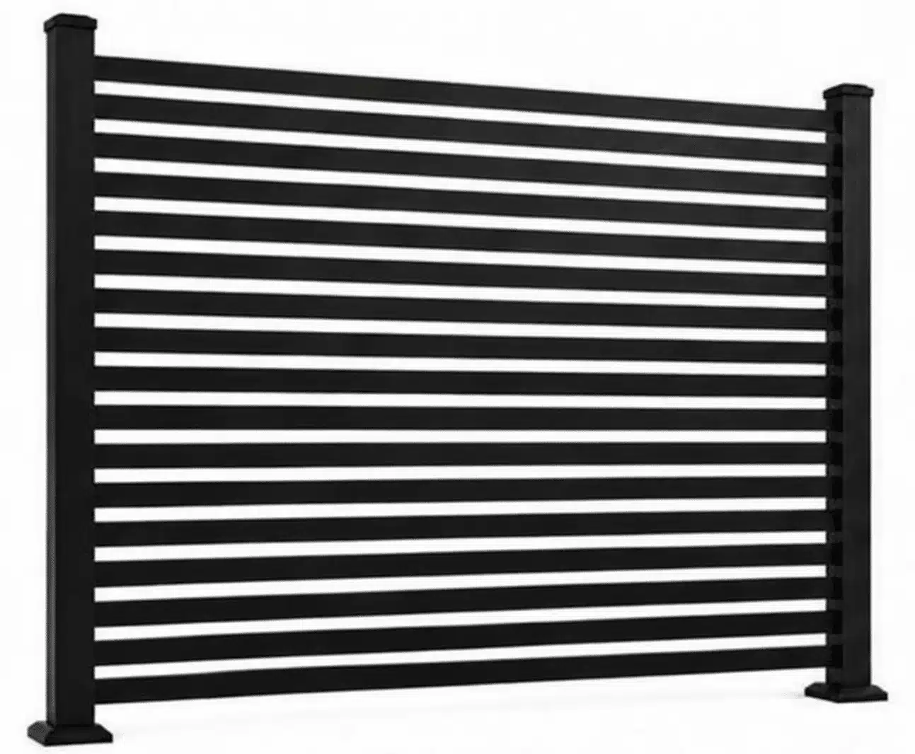 Hampton aluminum pool fence panel with 2 inch horizontal slats