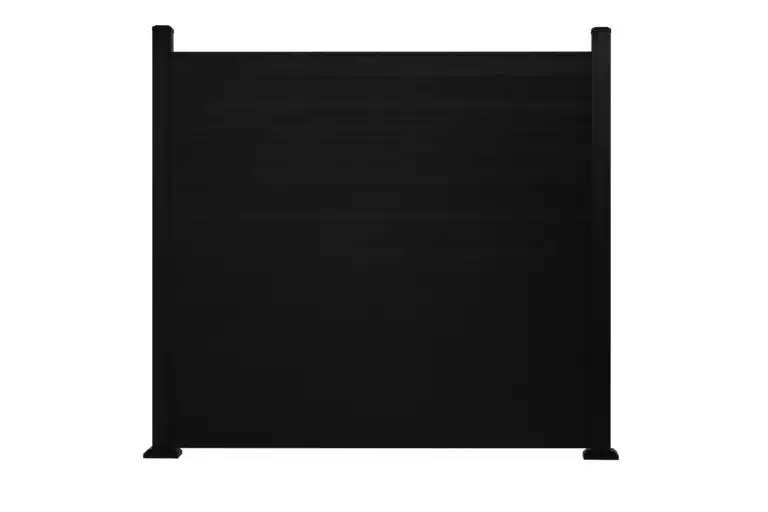 Linea Series Fence Overlap 8 x 8 ft Panels with 4 inch Slats (Matte Black Color)