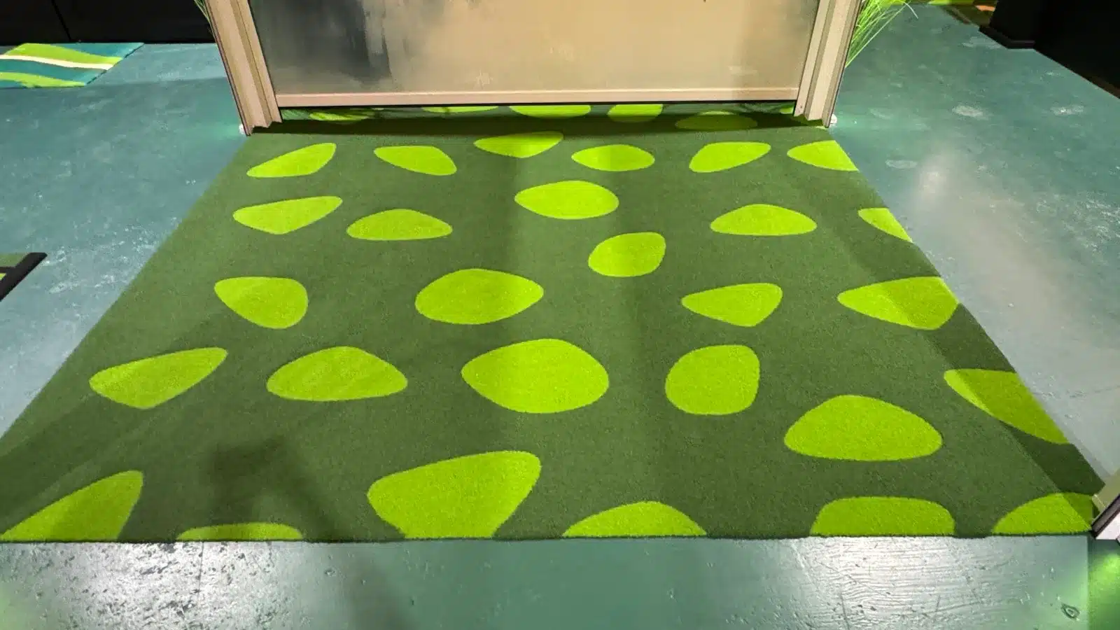 Close-up of pebble-pattern LuxTurf artificial grass